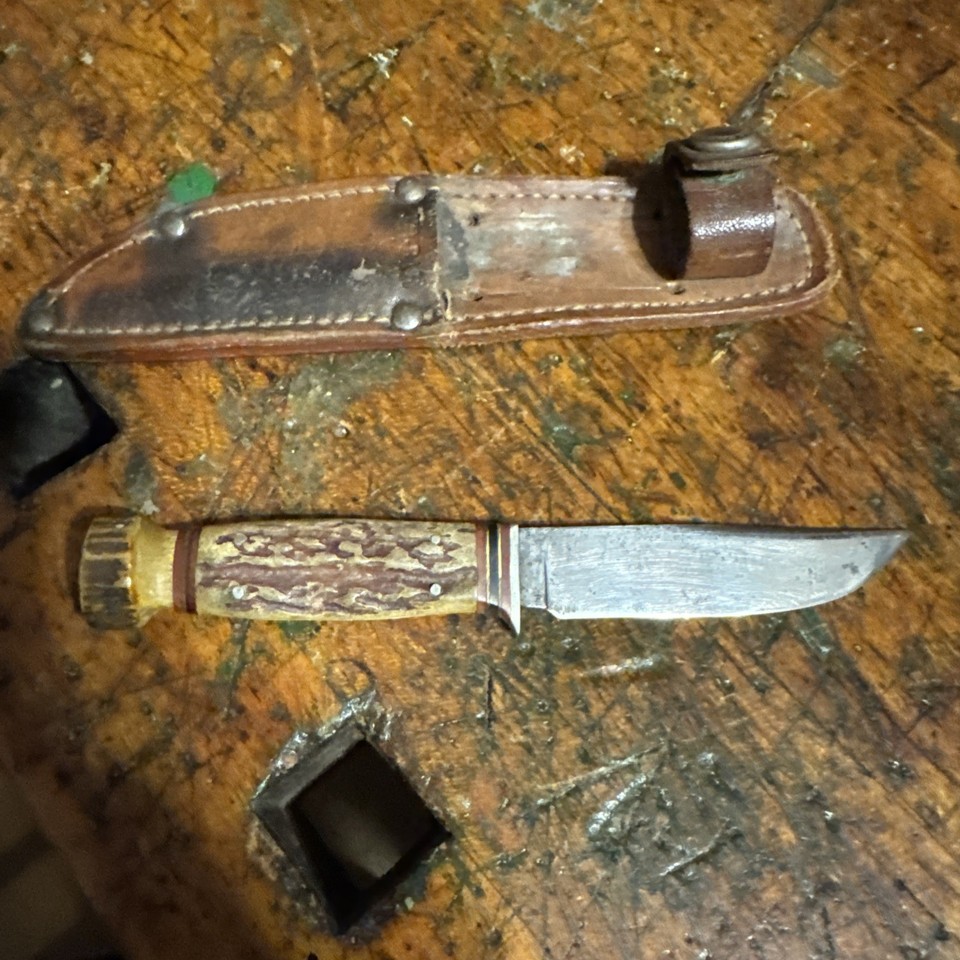 Vintage Kabar Kabar Knife & Original Sheath *RARE* Mini Stag Handle eBay