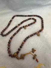 Antique banded agate bead necklace