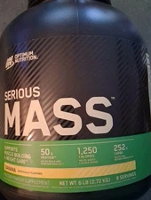 Optimum Nutrition Serious Mass Protein Powder - Banana - 6 lbs *EXP 8/27