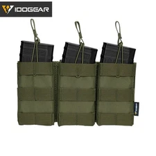 IDOGEAR Tactical 5.56 .223 Mag Pouch MOLLE Triple Modular Open Mag Carrier Camo
