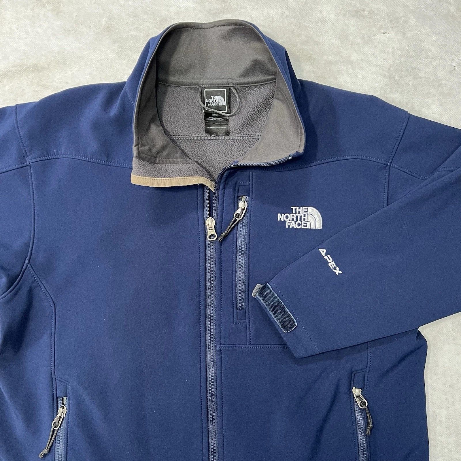 The North Face Apex Bionic Softshell Jacket Mens M Blue Full Zip Water-Resistant