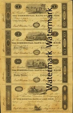 Cleaveland OH -Commercial Bank Lake $1-$2-$20-Post Sheet Obsolete Currency REPRO
