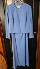 Daymor Couture Mercedes Ferreira  Beaded Long  Dress Jacket  Periwinkle US 18