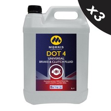 3x MORRIS DOT 4 Brake & Clutch Fluid DOT4 - 5 Litre FMVSS 116 DOT 3 and DOT 4 5.93 per litre