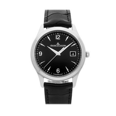 Jaeger-LeCoultre Master Control Date Steel Auto 39mm Black Dial Strap Q1548470