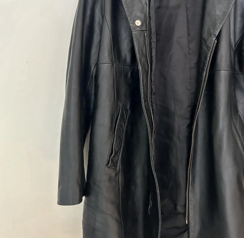 Chaqueta de cuero croft y carretilla vintage de gran tamaño con cremallera - TALLA XL Foto 2 de 3