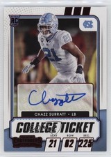 2021 Contenders Draft Picks College Game Ticket Red Chazz Surratt #205 Auto 11lh