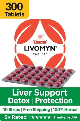 Charak Livomyn Ayurvedic Tablets 300 Tabs | Liver Support | Exp Jul 2028
