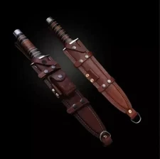 Set of 2 Handmade Arkansas Toothpick Daggers D2 Steel Double Edge Hunting Knife.