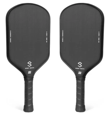 SPORT BEATS Pickleball Paddles T700 Raw Carbon Fiber Set of 2 with Pickleball Covers, Pic...