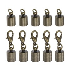 5pcs Cord End Cap 6.5mm ID Lobster Claw Clasp End Caps Bronze