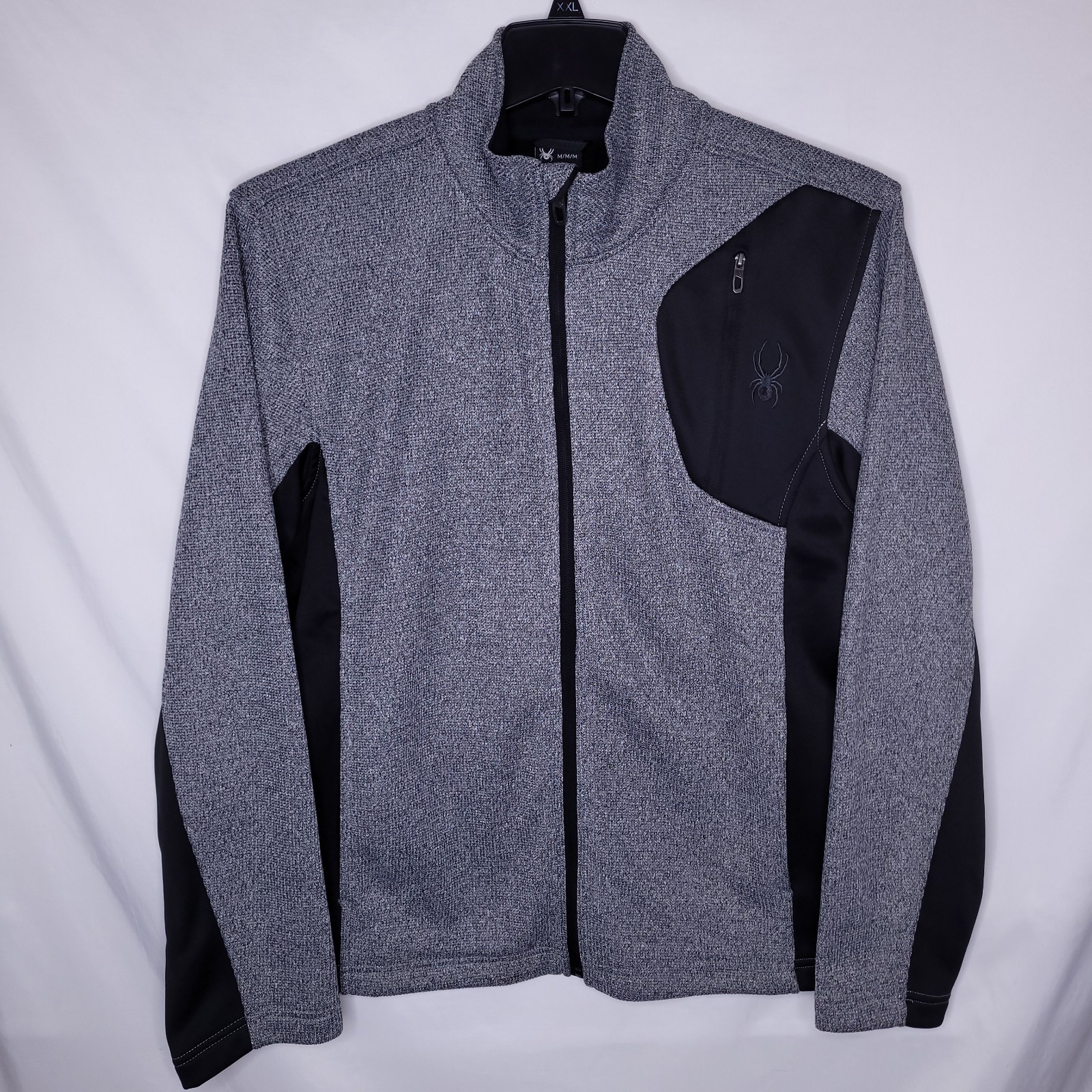 Spyder Sweater Jacket Mens Medium Gray Fleece Full Zip Bandit