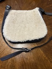 Borsa a tracolla donna Nardelli in pelle marrone e shearling color crema