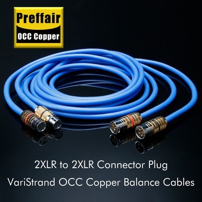 Pair OCC Copper HIFI Balanced XLR Cable with Gold PLATED XLR CONNECTOR