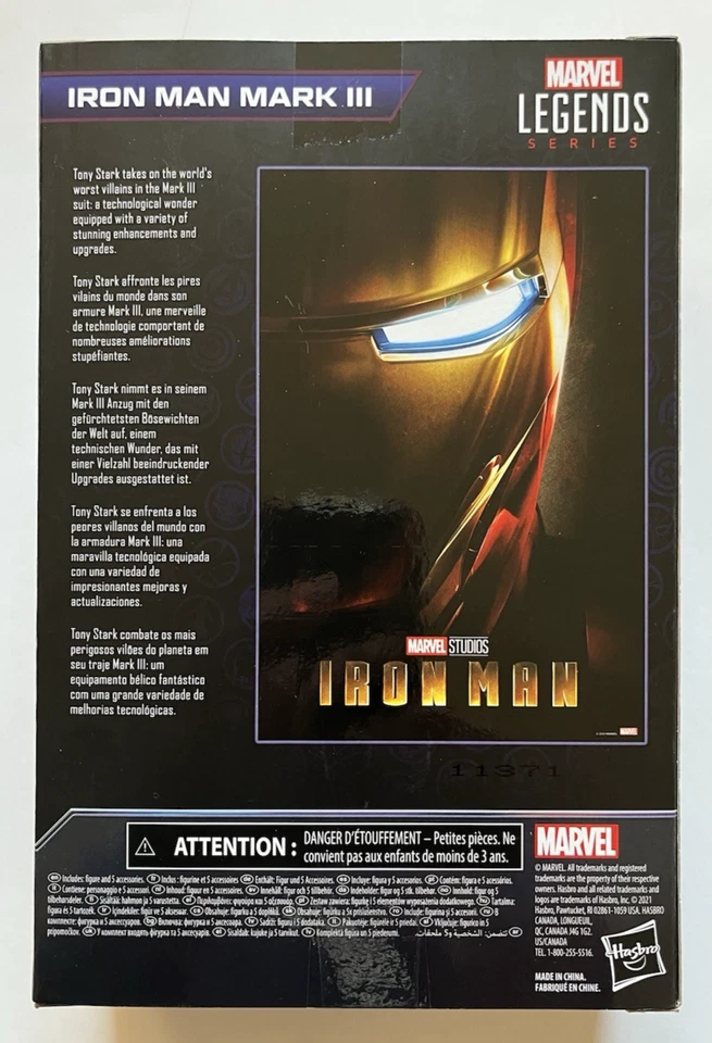 Marvel Legends 系列 Infinity Saga 铁人标志 3 豪华 6 英寸 孩之宝 2021 完好 — 第 3/4 张图片