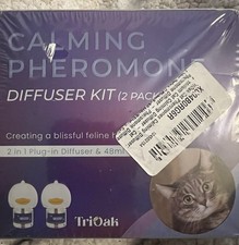 TriOak Cat Calming Diffuser Feline Anxiety Relief Pheromone 2 PK