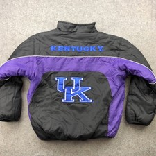 Kentucky Wildcats Jacket Mens Large Black Purple Reversible Embroidered