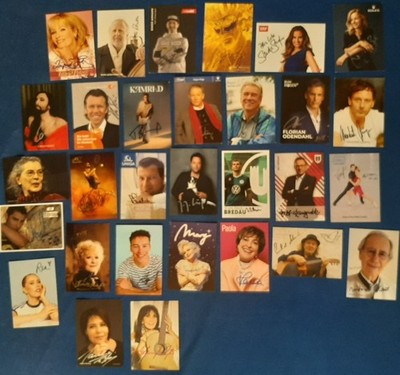 30 Autogrammkarten / Fotos mit Original Unterschriften ! Super Konvolut Angebot