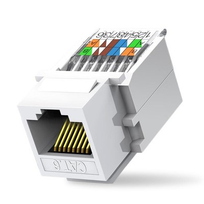 10-Pack Cat6 Tool-Less RJ45 Keystone Jack, No Punch-Down Tool Required Module...