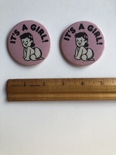 Lot bouton métal vintage c’est une fille révélateur sexe années 80