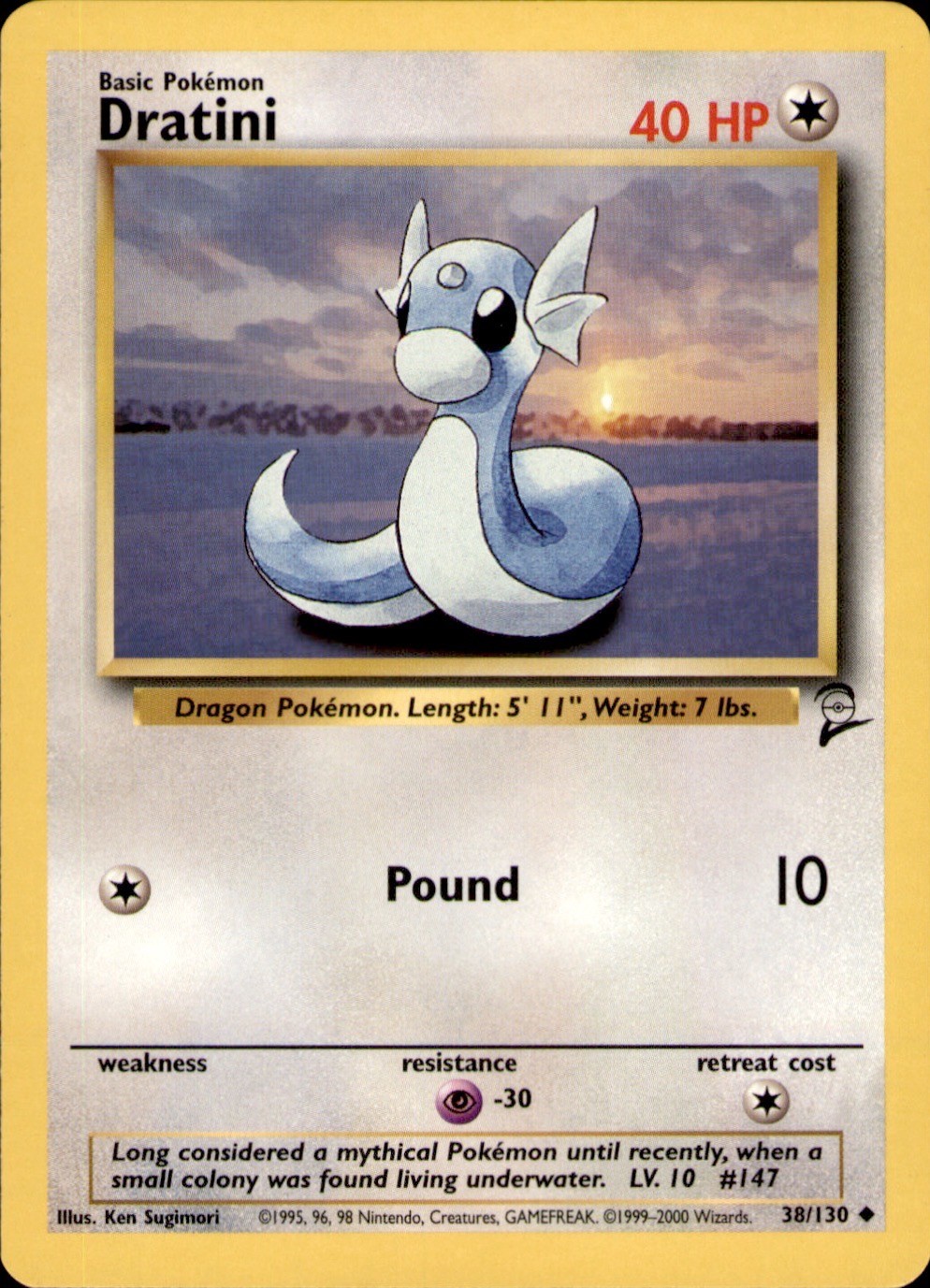 Dratini Base Set 2 2000 38/130 Uncommon Pokemon NM