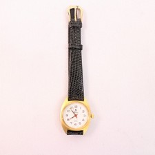 VTG Valentino Women's Wrist Watch NEW Black Crocodile Leather Analog Dial Quartz