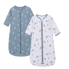 Miracle Baby Long Sleeve Sleep Sack 2-Pack, 100 Cotton Wearable Blanket