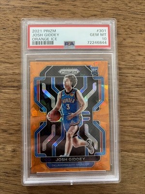 2021-22 Panini Prizm Josh Giddey Orange Ice RC #301 PSA 10
