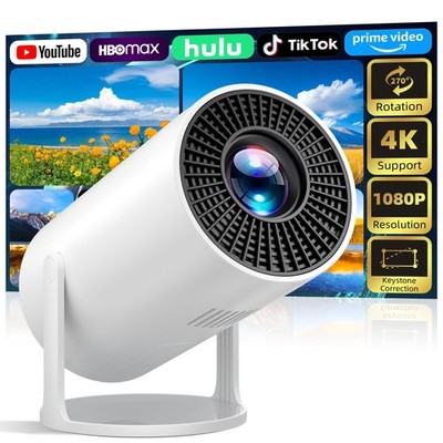 270° Rotatable Projector, Native 1080P Full HD Ceiling Cinema for Bedroom, El...