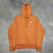 Nike Hoodie Mens Medium Orange Cotton Pullover
