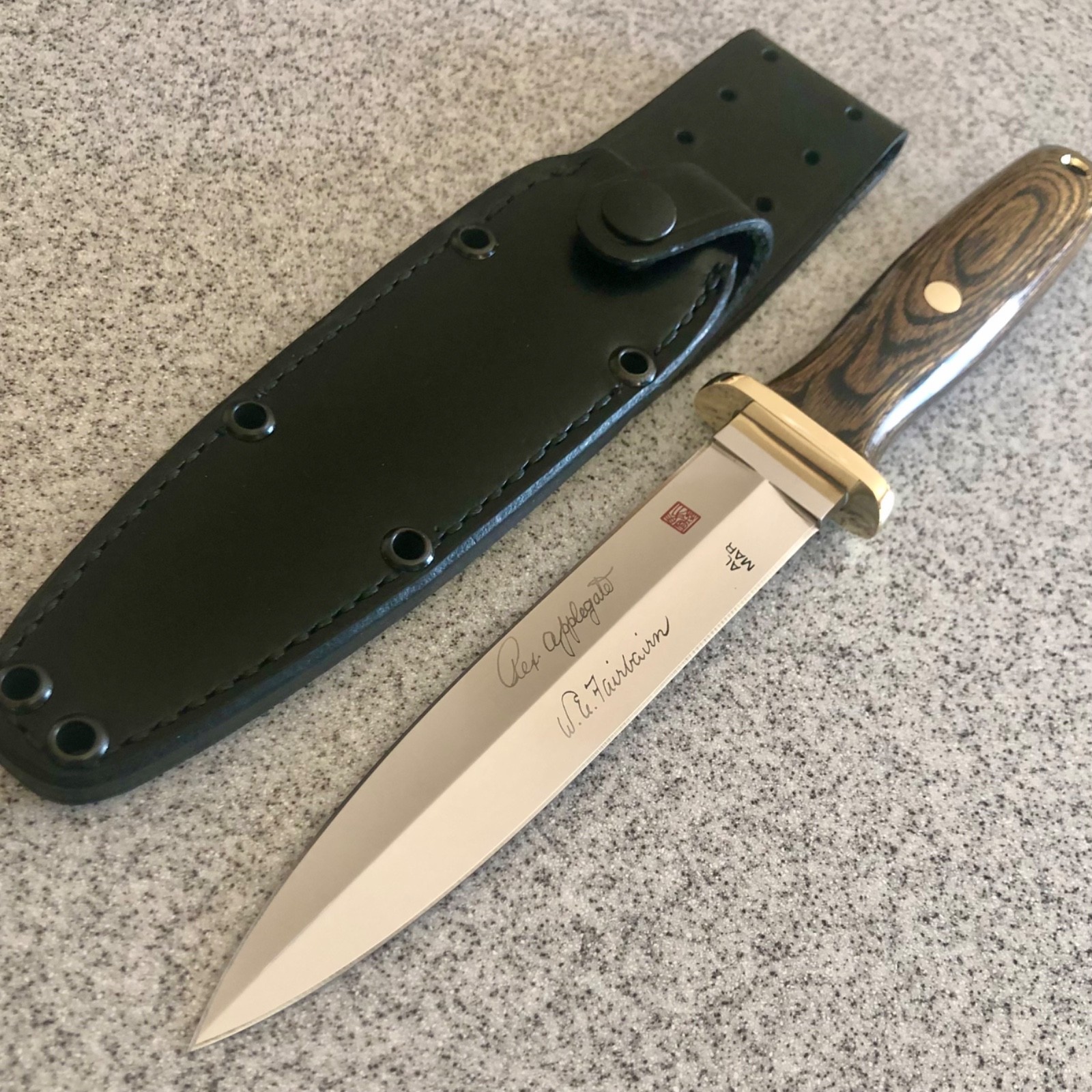 Vintage Al Mar Knives #4002-W Applegate/Fairbairn, Leather Sheath - New 1980's