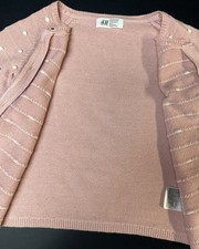 Pre-owned toddler girl's cardigan, button closure, pink, size 3-4