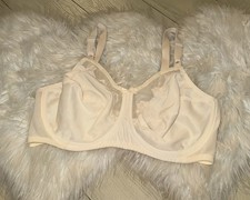 Bali 0180 Lace Comfort U Flower Full Figure Bra Unlined UW Womens 38DD Beige New