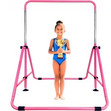 Foldable Gymnastic Bar for Kids 3-12 Years 9 Height Adjustable 200lbs Capacity