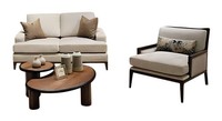 Elegantes Sofa-Set In Grau 2-Sitzer Und Sessel