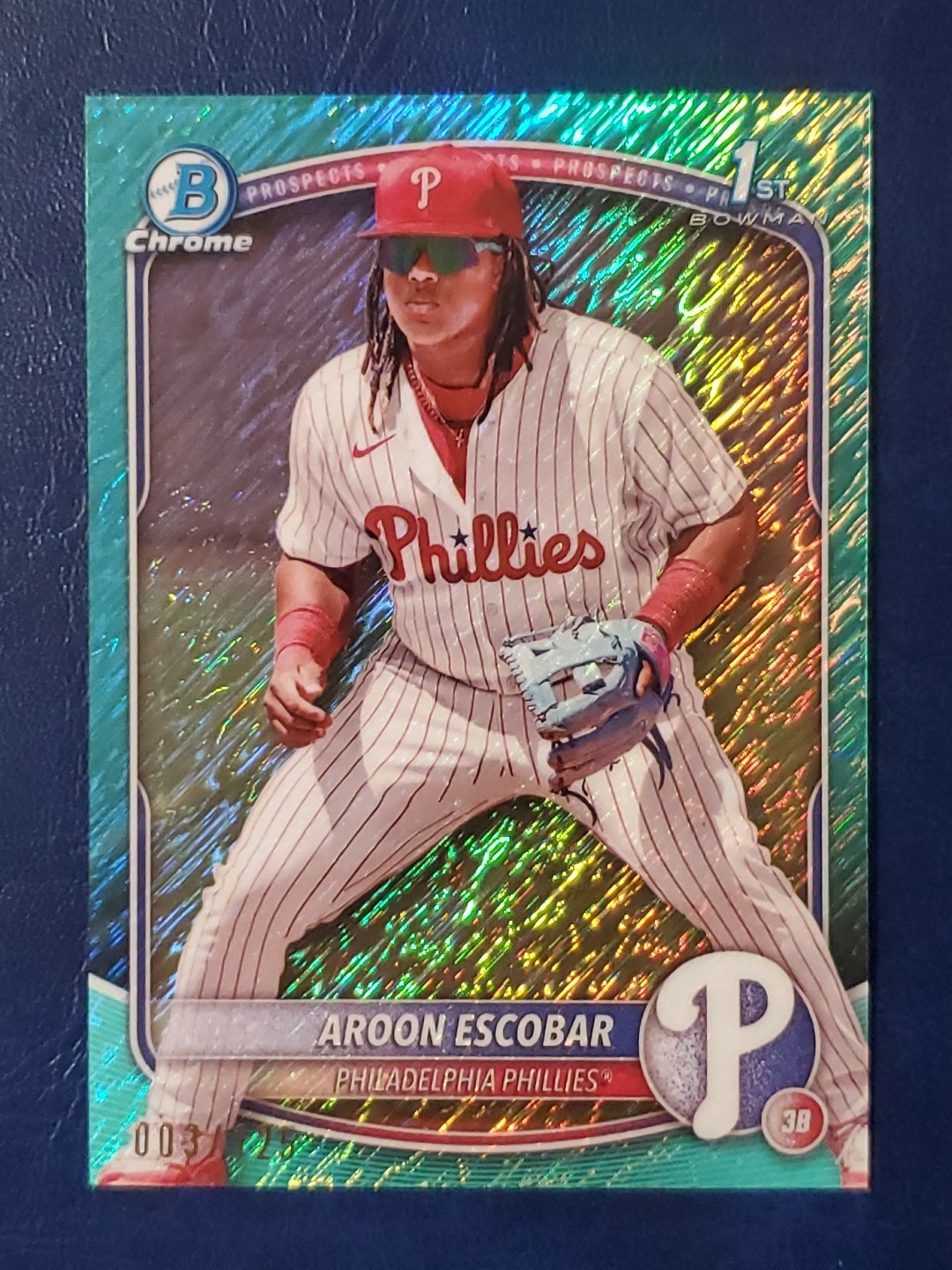 2025 Bowman Chrome 1st Aroon Escobar Aqua Shimmer/125 #bcp65