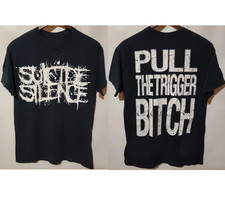 Vintage Sui.cide Silence Pull The Trigger Btch Band reprint Cotton Unisex TShirt