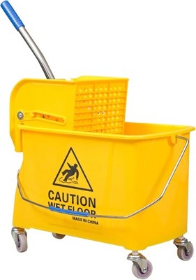 iBest UK 24L Wischeimer mit Auswringer & Rollen - strapazierfähiger gelber Reiniger.