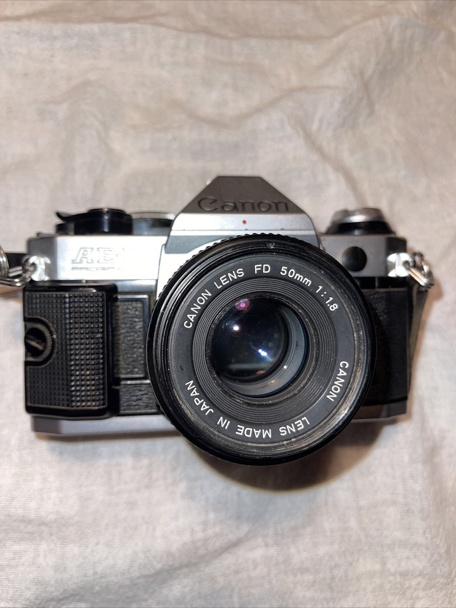 CANON AE-1 SLR PROGRAM Camera with FD 50mm 1:1.8 Lens Made in