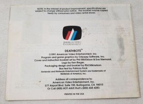 Deathbots AUTHENTIC NES Instruction Manual original Nintendo Death Bots bot