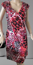 Emma & Michele Multi-Color Print Faux Wrap Dress Size Large
