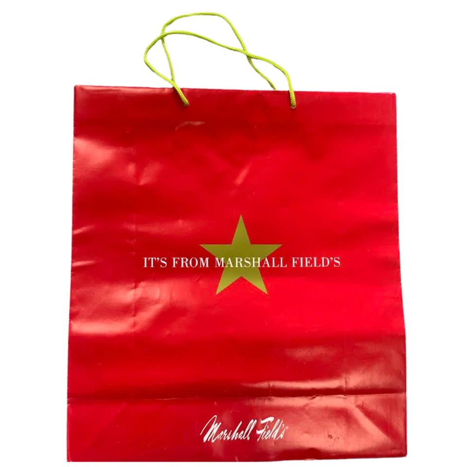 Marshall Field's Shopping Gift Bag Christmas Stripe Art Music Bear 80's 90 Set 8 - Image 4 of 4