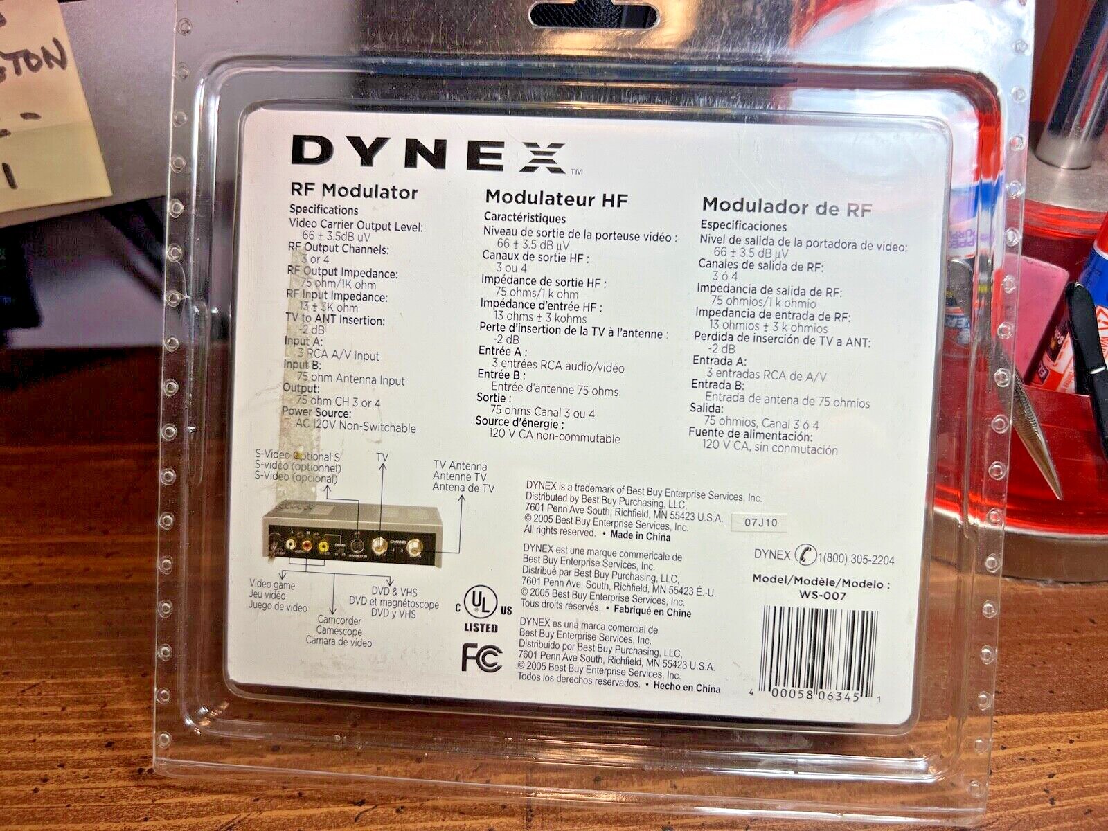 DYNEX™ Audio Video RF Modulator Model WS007 SEALED NEW Old Stock