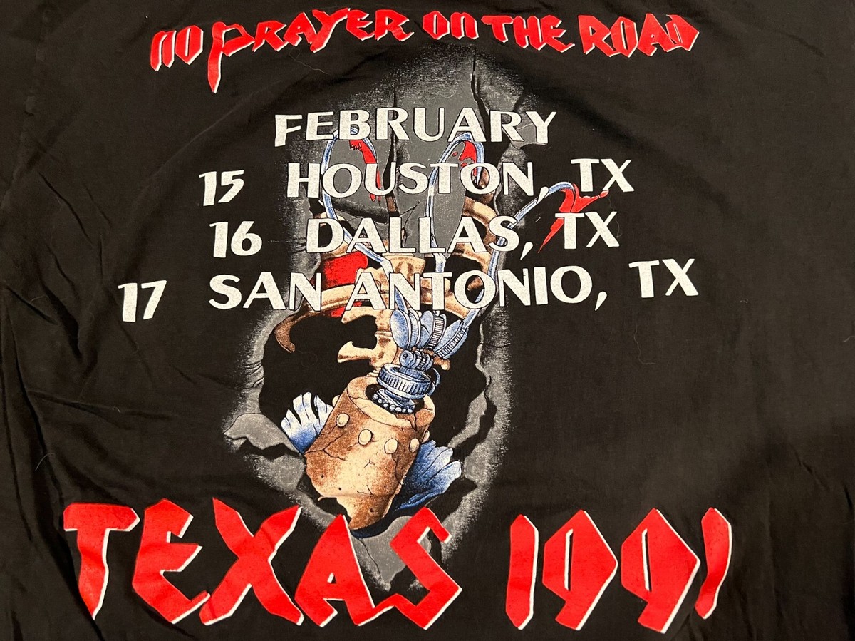 Vintage 1991 Iron Maiden No Prayer Texas Tour Shirt Size Medium