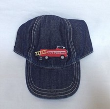 NWT Vtg Gymboree Fire Alarm truck denim baseball sun hat baby 18-24 months