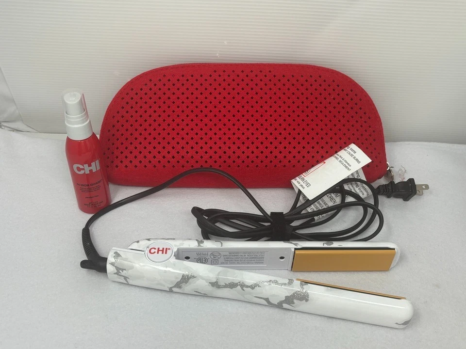 CHI 1 Inch Ceramic Hairstyling Iron Silver Camo CA1138 w/ Case and Iron Guard - Image 2 of 4