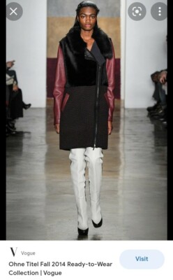 Ohne Titel RTW Knitted Vest Wool & Toscano Shearling Fur Collar S $1550 Germany
