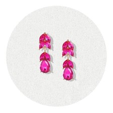 Rhinestone Teardrop Dangle Earrings Sparkle Crystal Bridal Earrings for Bride...