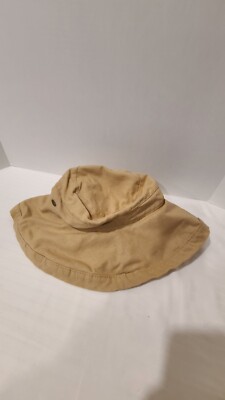 The Scala Collection Beach‎ Bucket Hat Tan 100% Paper Coastal Grandma Minimalist SCALA Khaki Tan-Canvas Bucket Sun Beach Hat-Adjustable  main image 2