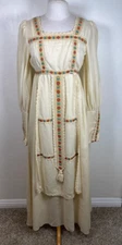 Gunne Sax black label 1970's prairie Medieval Renaissance style maxi dress